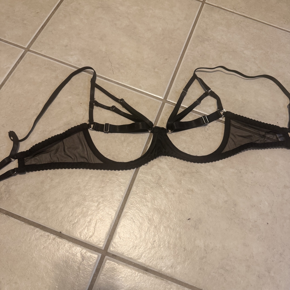 Black Strappy Sheer Bra